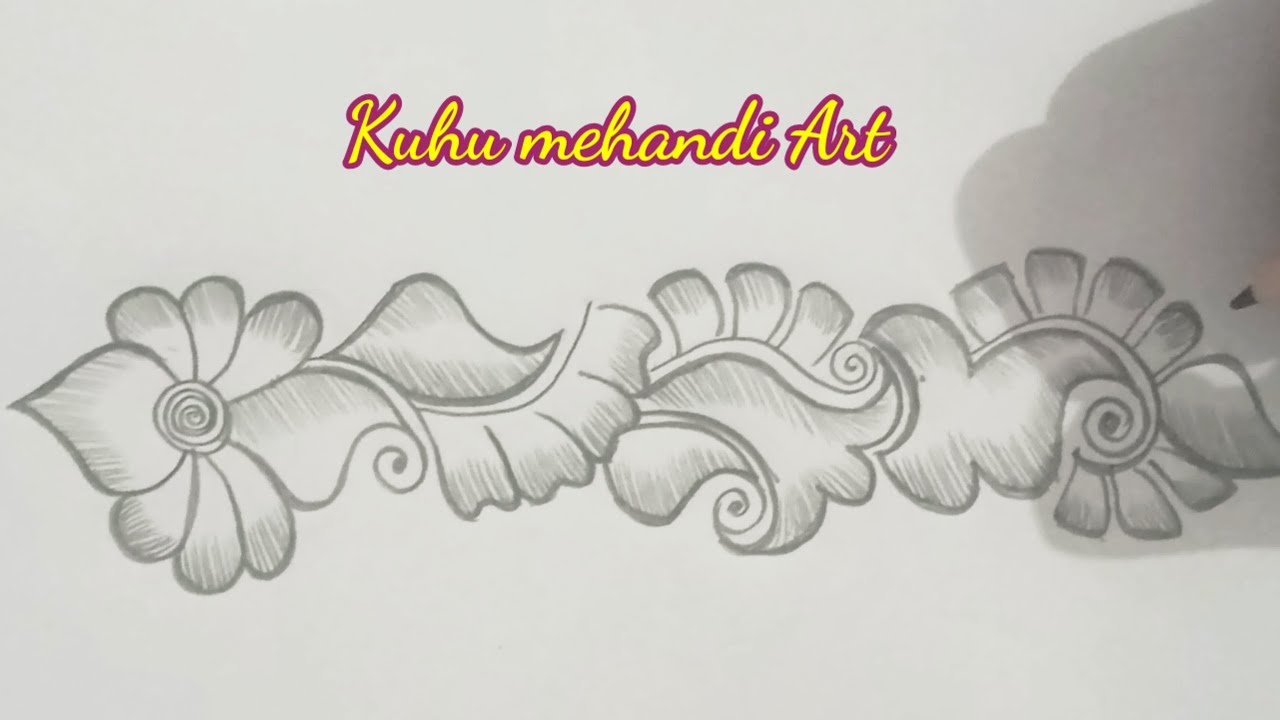 Arabic mehndi design | Easy and Beautiful Design | pencil shedding  Mehndi design 