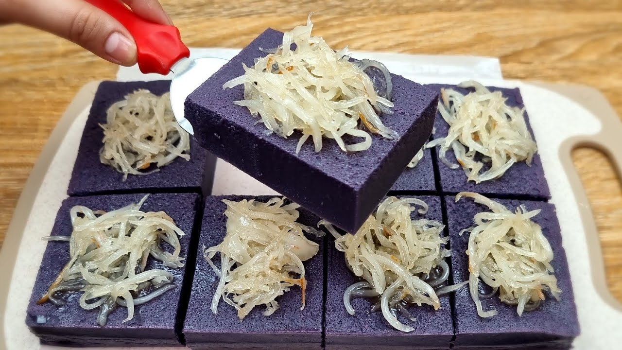UBE CASSAVA CAKE using cassava flour