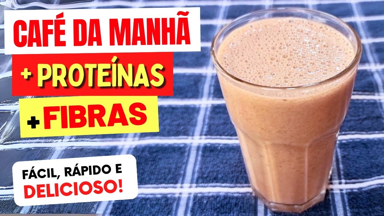CAFÉ DA MANHÃ DE PROTEÍNAS E FIBRAS! Parece MILKSHAKE! Delicioso e SAUDÁVEL! Rápido e Fácil