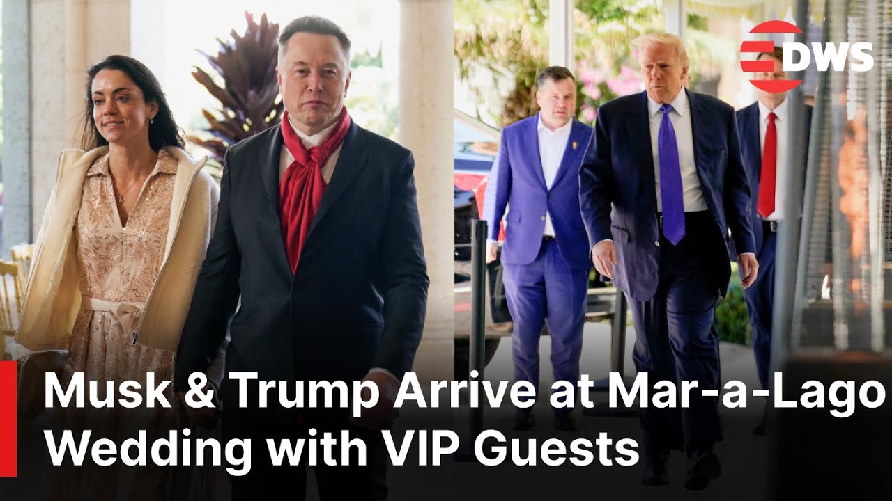 FULL ARRIVAL: Elon Musk, Zilis & President Trump Turn Heads at Mar‑a‑Lago Wedding Red Carpet | AC1E