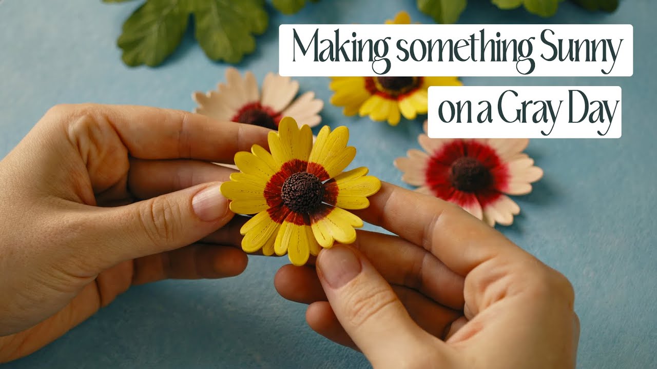 Making Something Sunny on a Gray Day - Relaxing Afternoon in the Studio Creating Paper Flowers