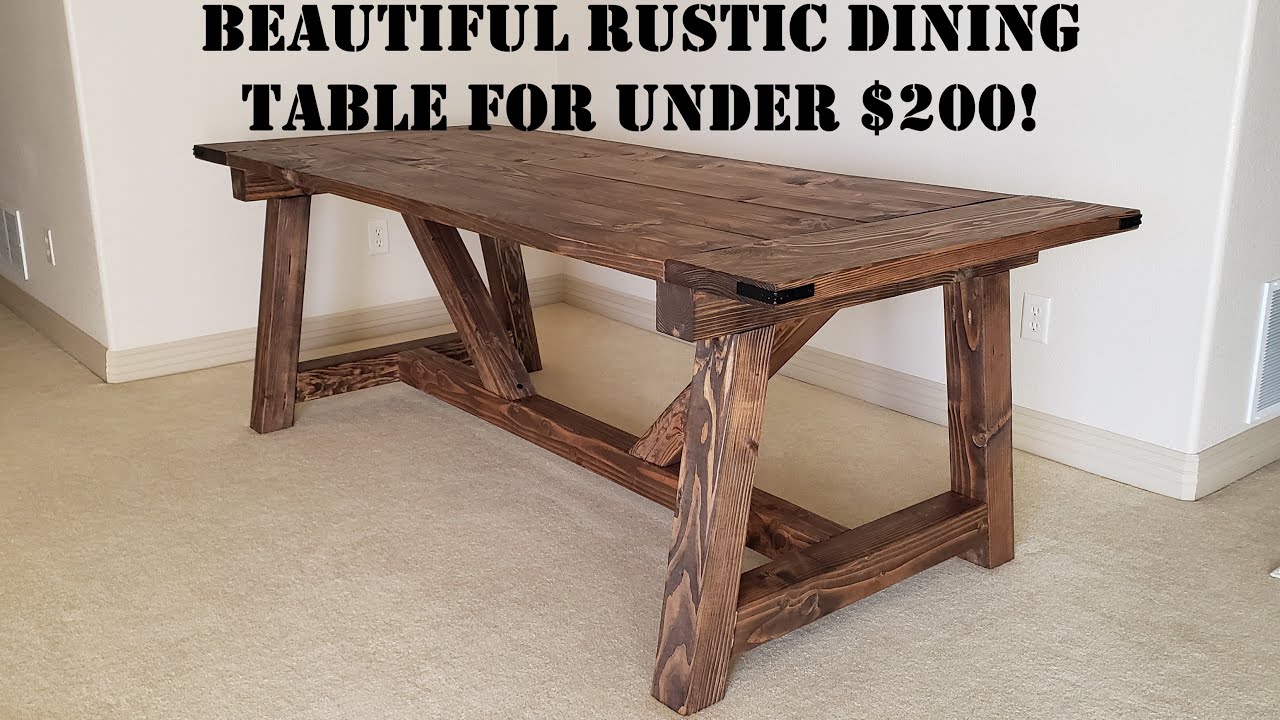 How to build a rustic dining table for under $200! (4x4 Truss Beam Table)