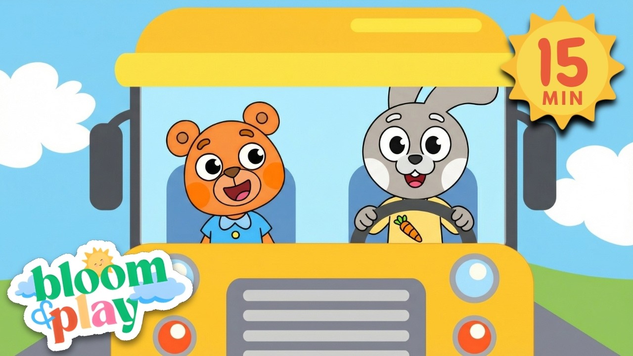 Wheels on the Bus + More Nursery Rhymes | ABCs, Counting & Colors Songs for Toddlers (15 Minutes)