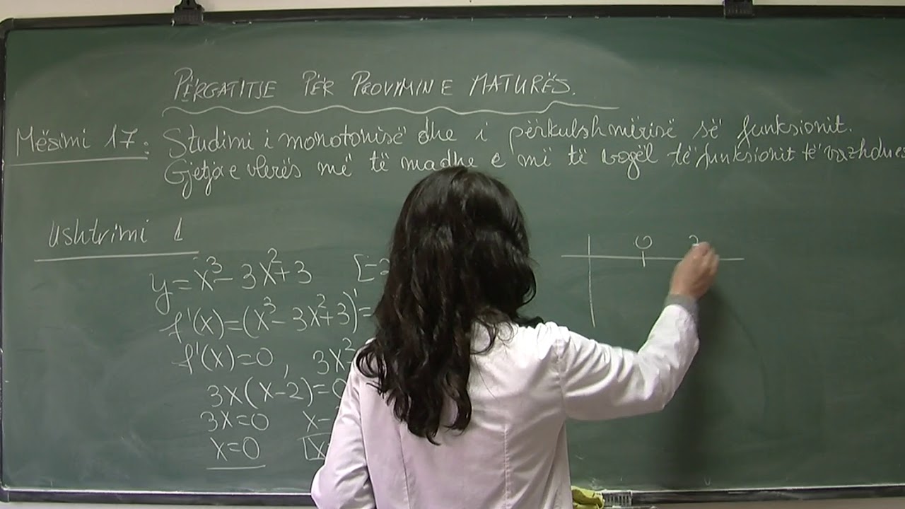 Përgatitje për Maturën, Studimi i monotonisë dhe përkulshmërisë së funksionit. Mësimi 17, Ushtrimi 1