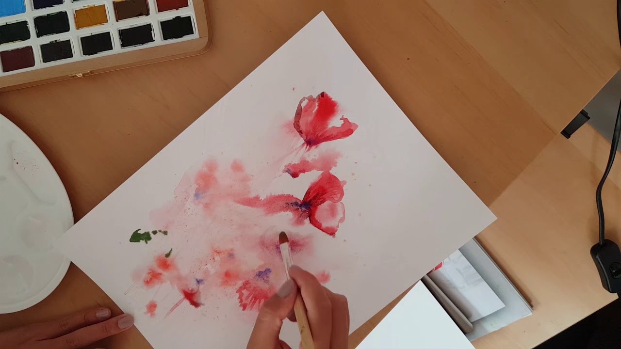 Maluję: akwarela - Maki / waterpaint speed painting