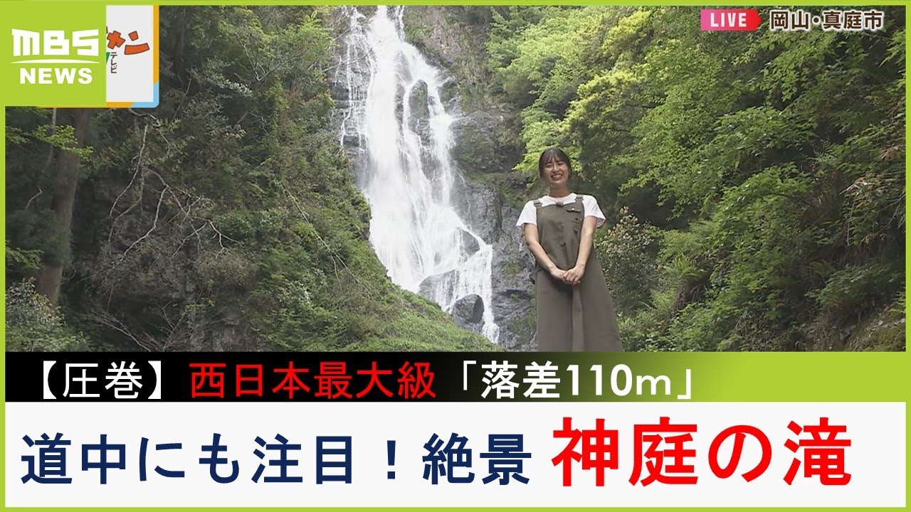 【中継】圧巻！西日本最大級「落差１１０ｍ」の絶景『神庭の滝』　道中では洞窟探検やサルとの出会いも（2023年5月5日）