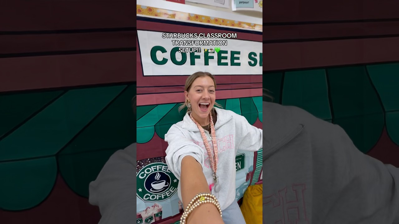 Starbucks set up in my classroom!! #teachers #teacherlife #teacher #elementaryteacher #elementary