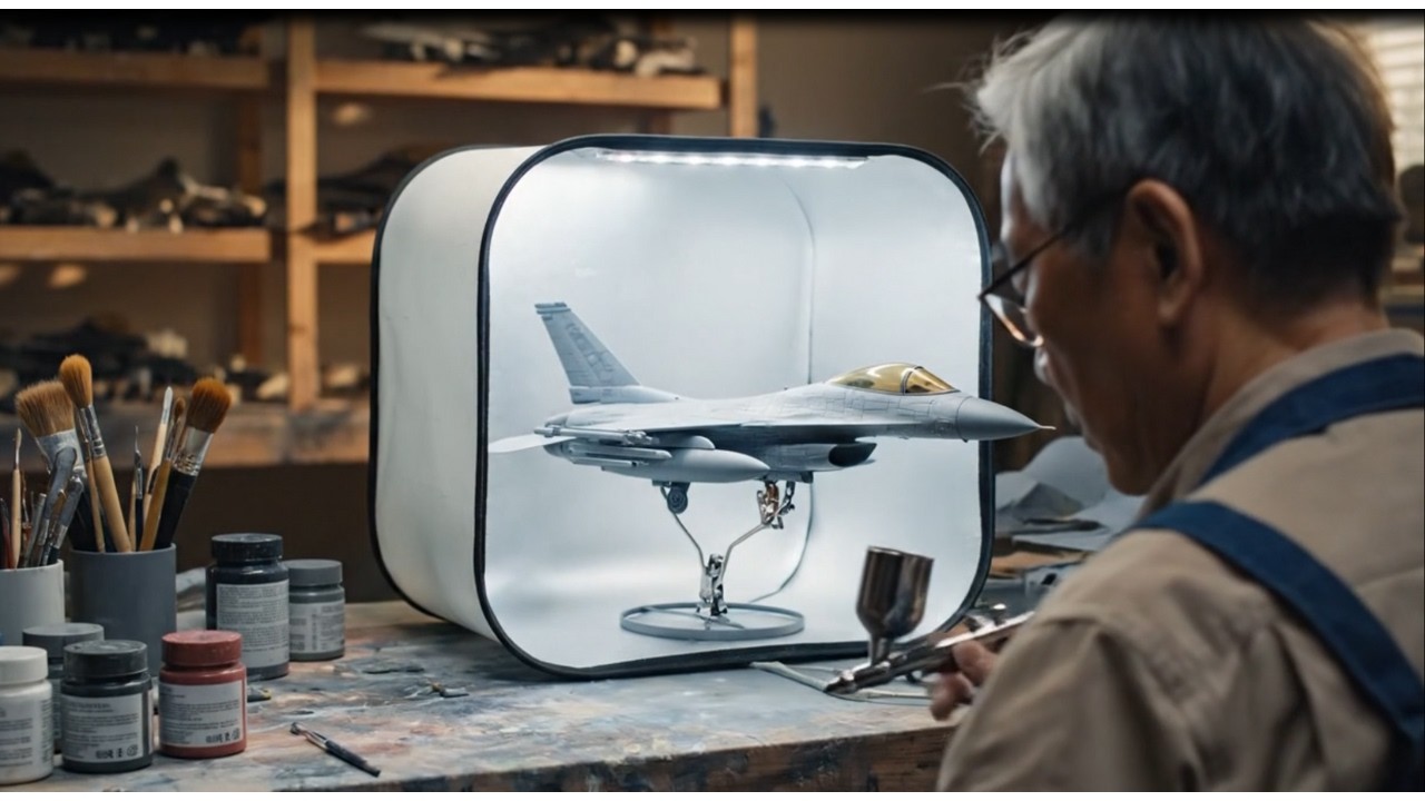 ASMR F-16 Model Build & Restoration (No Talking)