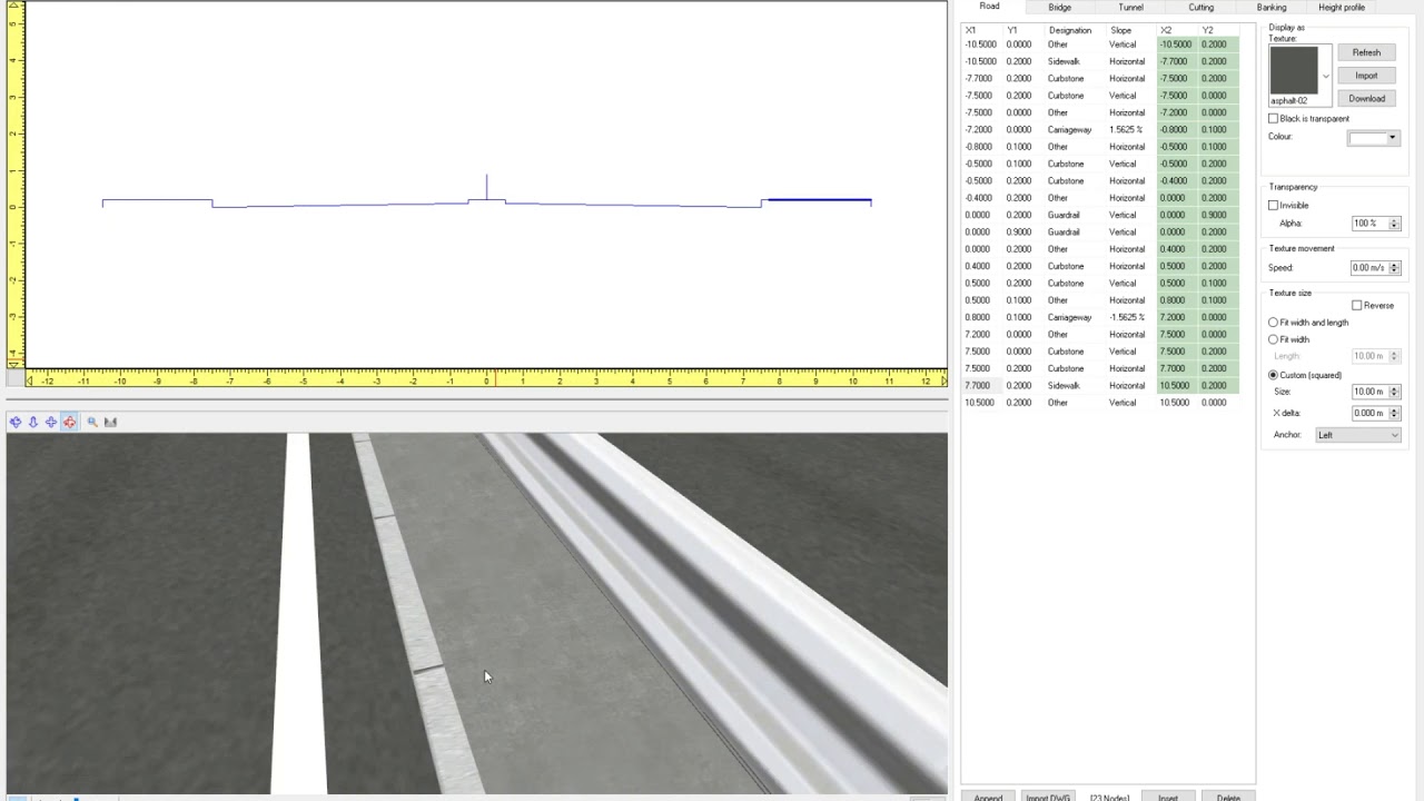 Road CrossSection editing