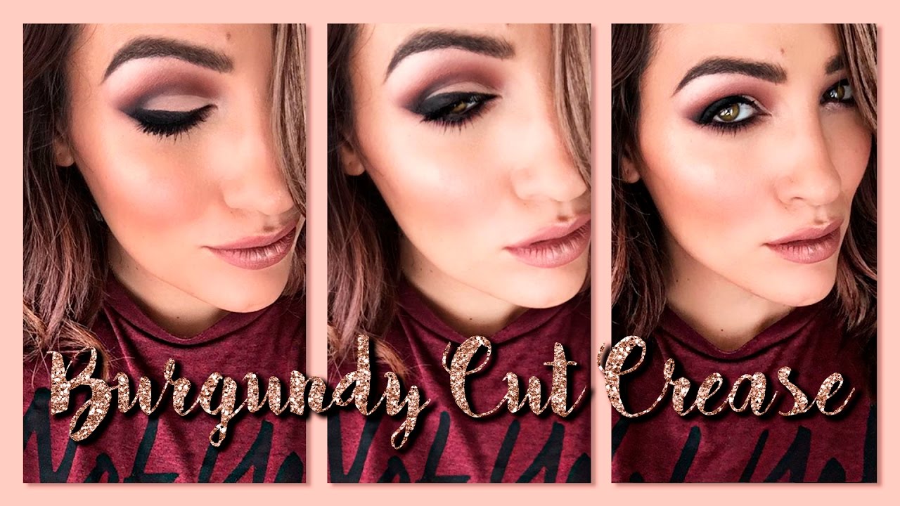 Cut Crease: Burgundy look