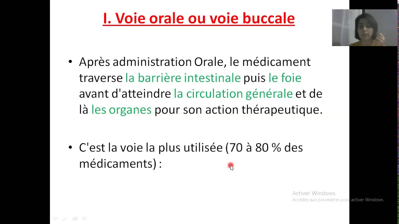 MODULE PHARMACIE COURS N°2 LES VOIES D'ADMINISTRATION DES MÉDICAMENTS