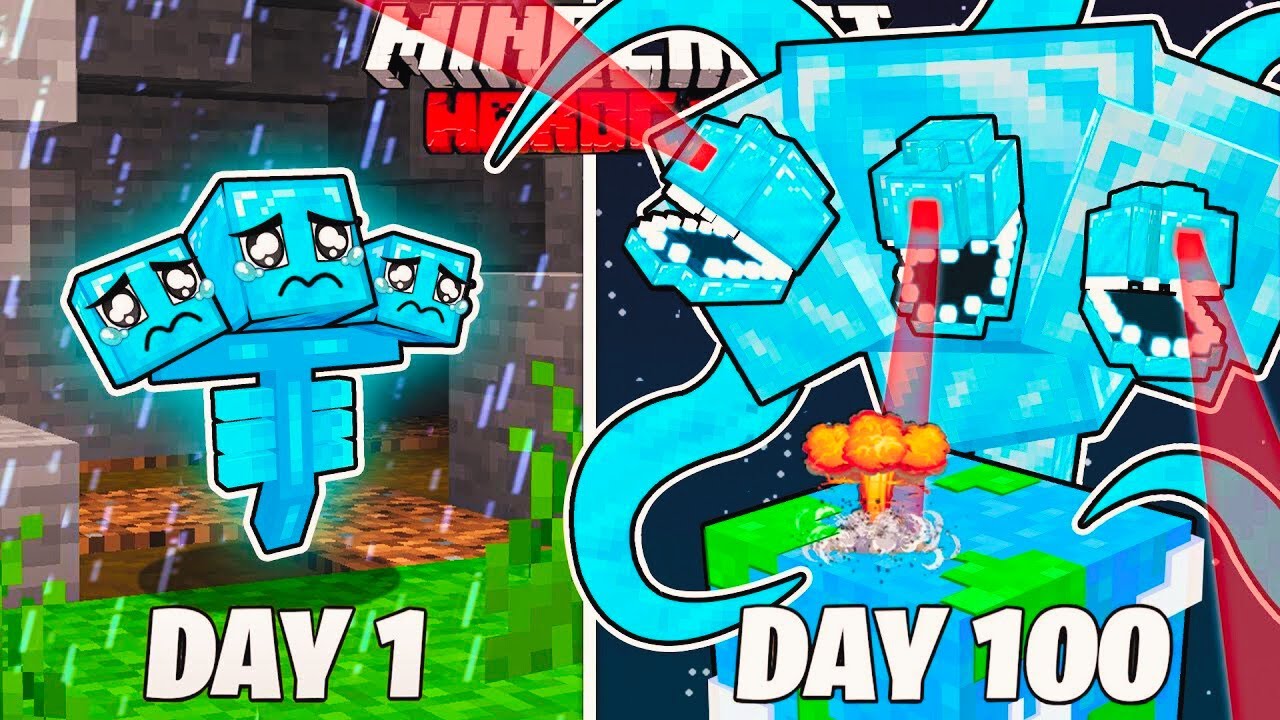 I Survived 100 Days as a DIAMOND WITHER in Minecraft Hardcore World... (Hindi)