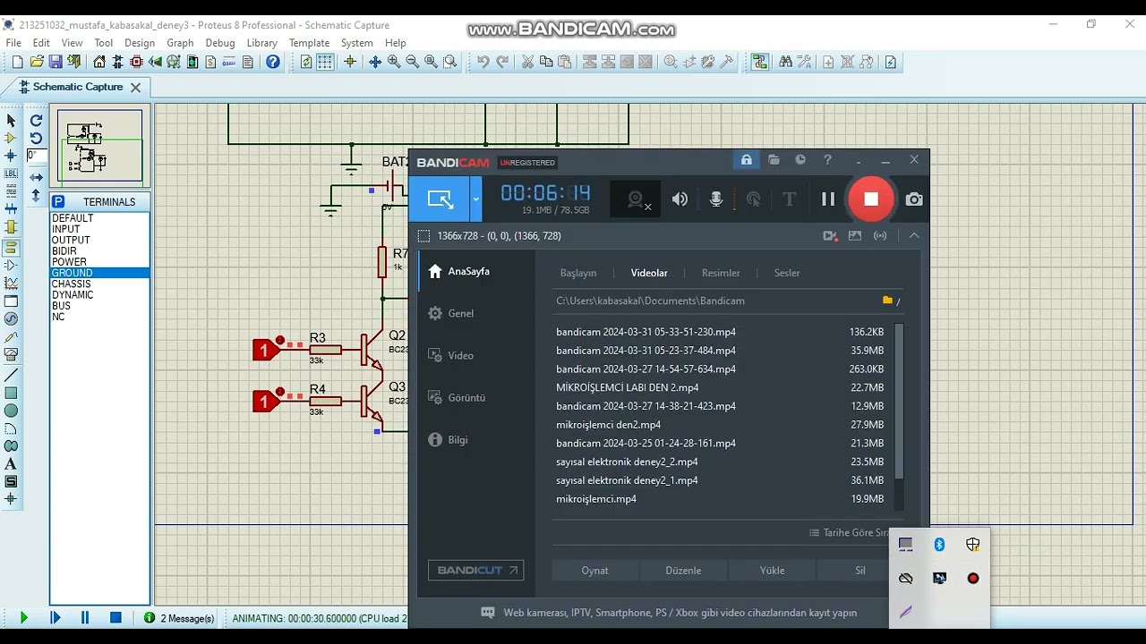 213251032 MUSTAFA KABASAKAL SAYISAL ELEKTRONİK LAB. DENEY 3 (VİDEO 2/3)