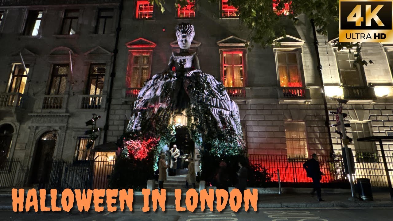 Halloween in London 2024 🎃👻 | London Walking Tour from Belgravia to Mayfair [4K]