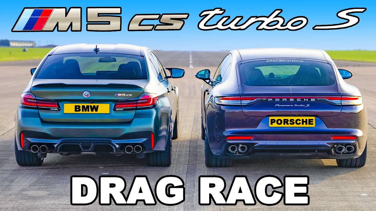 BMW M5 CS v Porsche Panamera Turbo S: DRAG RACE