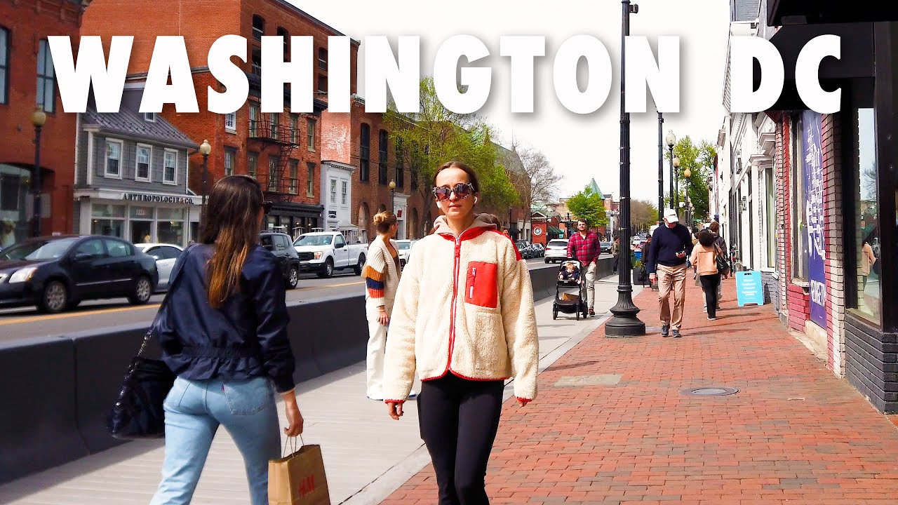Washington DC Georgetown Spring Easter Walking Tour【4K】