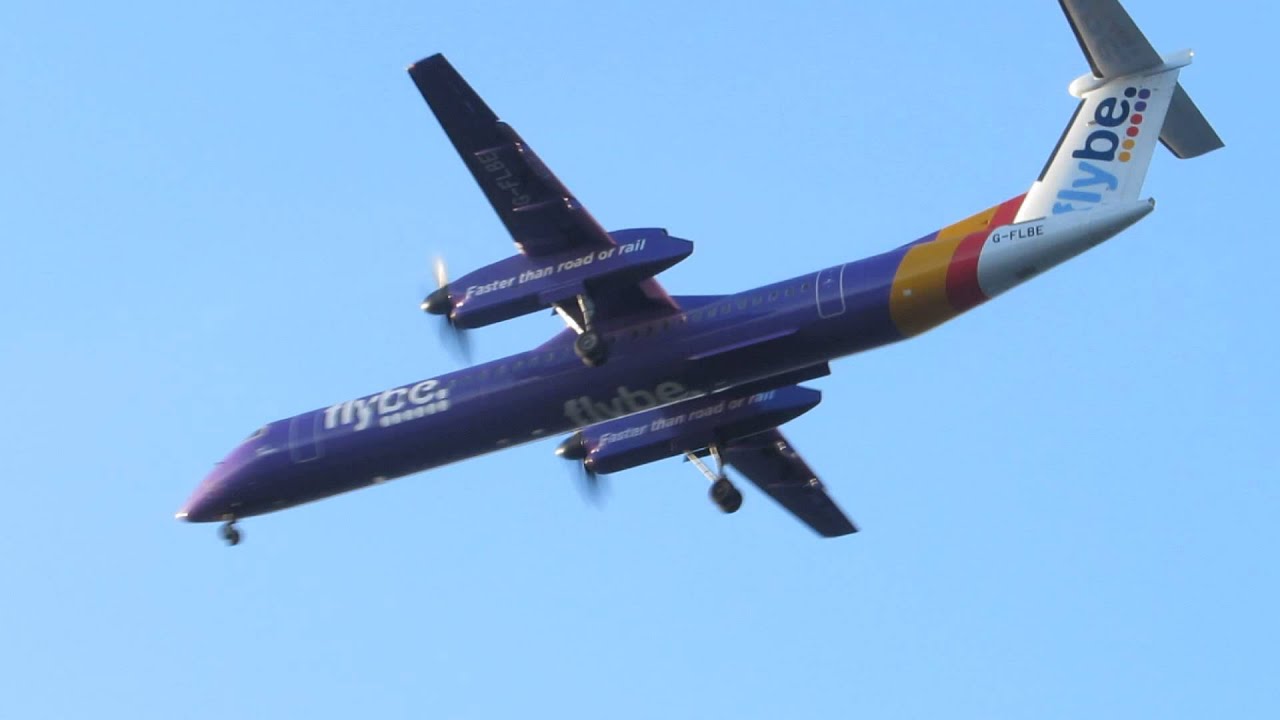 flybe dash 8 Q400 ariving @ Belfast City airport