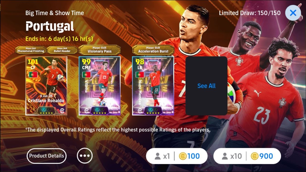 SPIN CRISTIANO RONALDO SIUU EFOOTBALL MOBILE #efootball2025 efootball2025