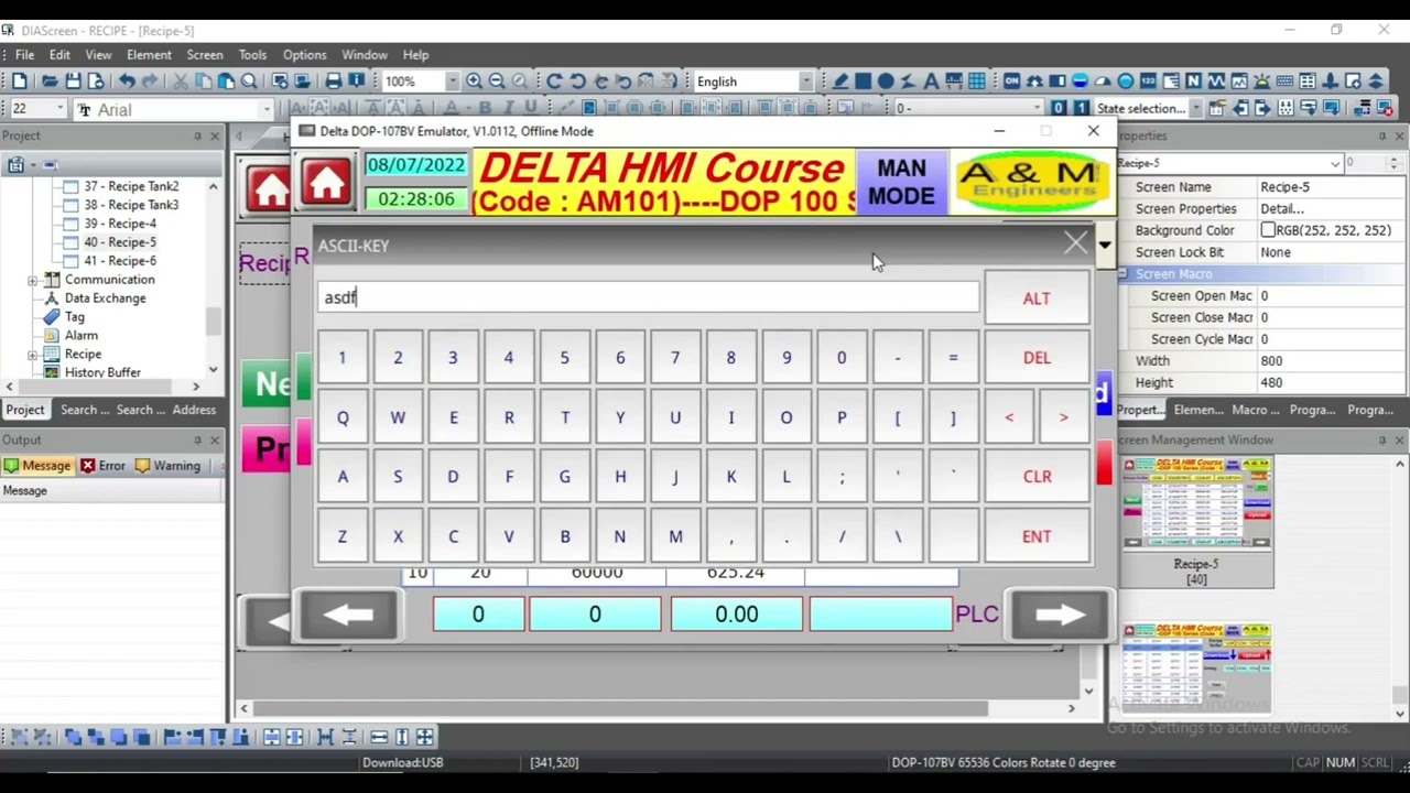 DELTA HMI Course (Multi Language - Recipe - Security)