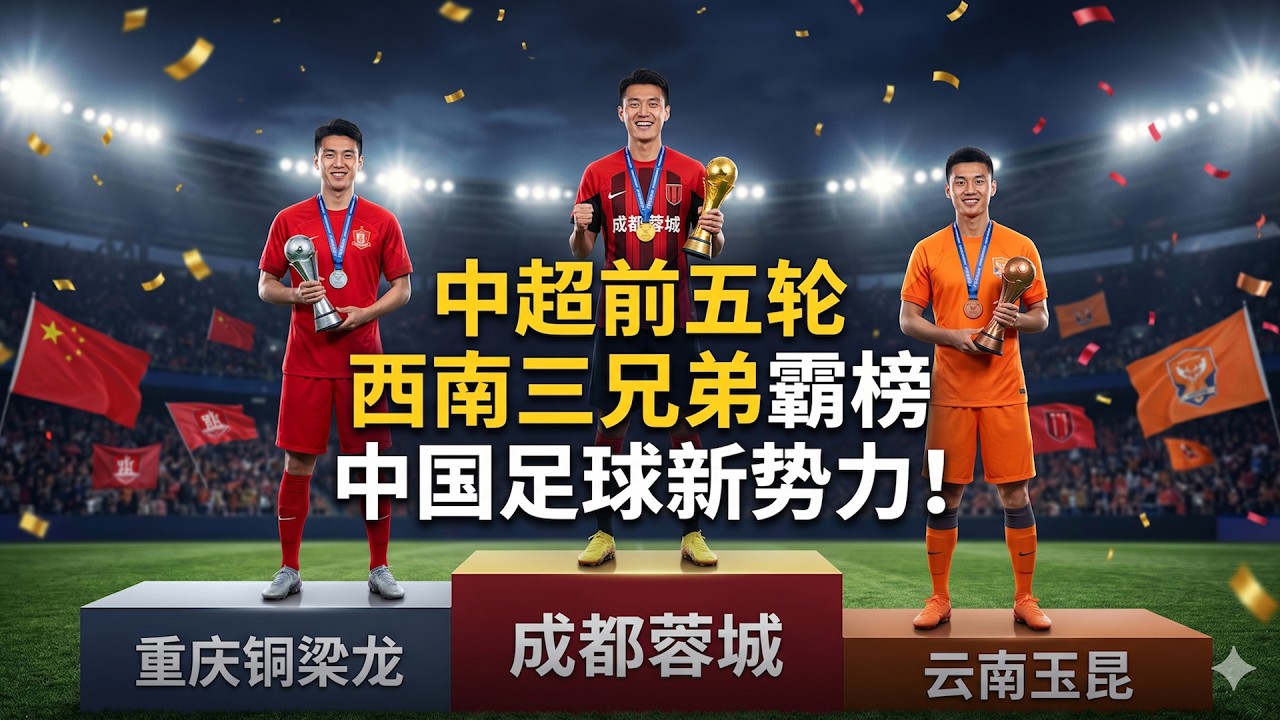 中超前五轮西南三兄弟霸榜！中国足球新势力！丨中超丨西南三兄弟丨成都蓉城丨重庆铜梁龙丨云南玉昆丨足球新势力丨崛起
