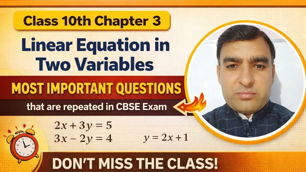 PART2 Class 10th Chp .3 Linear Equations in Two Variables Important Questions CBSE 2026#ncertmaths 