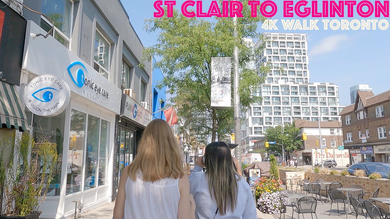 Yonge Street - St Clair Station - Davisville - Eglinton Ave. (August 2021): 4K Walk Toronto, Canada