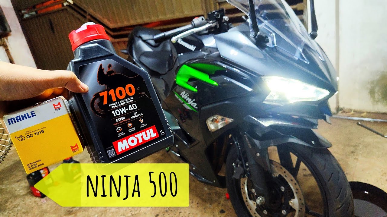 Troca de óleo Ninja 500 / Motul 7100 + Filtro MAHLE 