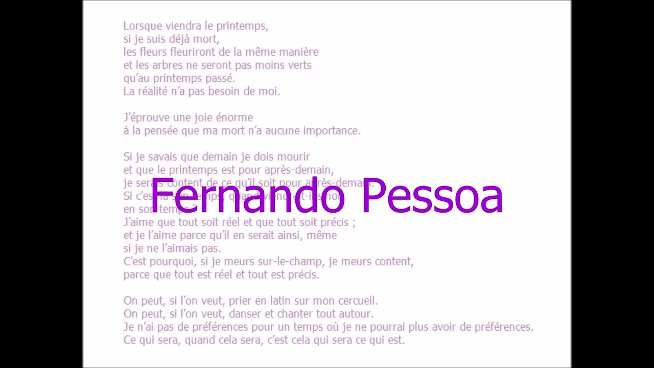 Lorsque viendra le printemps…, Fernando Pessoa
