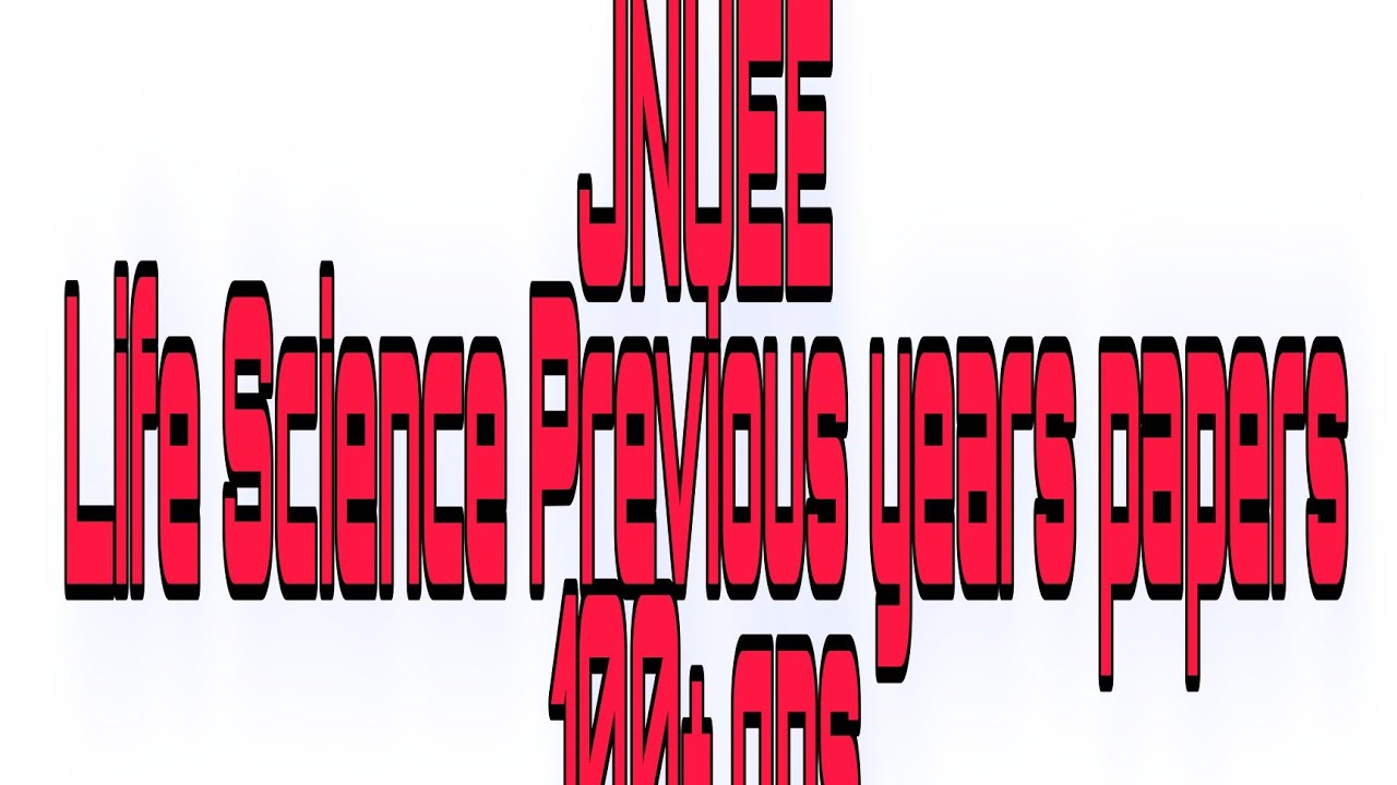 JNU LIFE SCIENCES PAPER | JNUEE | previous year paper