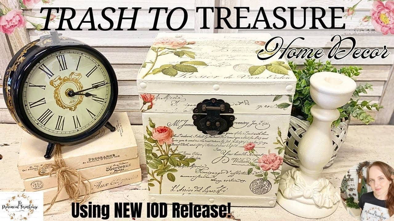 Trash to Treasure Home Decor Thrift Flips using NEW IOD Summer Release | French Country Makeovers