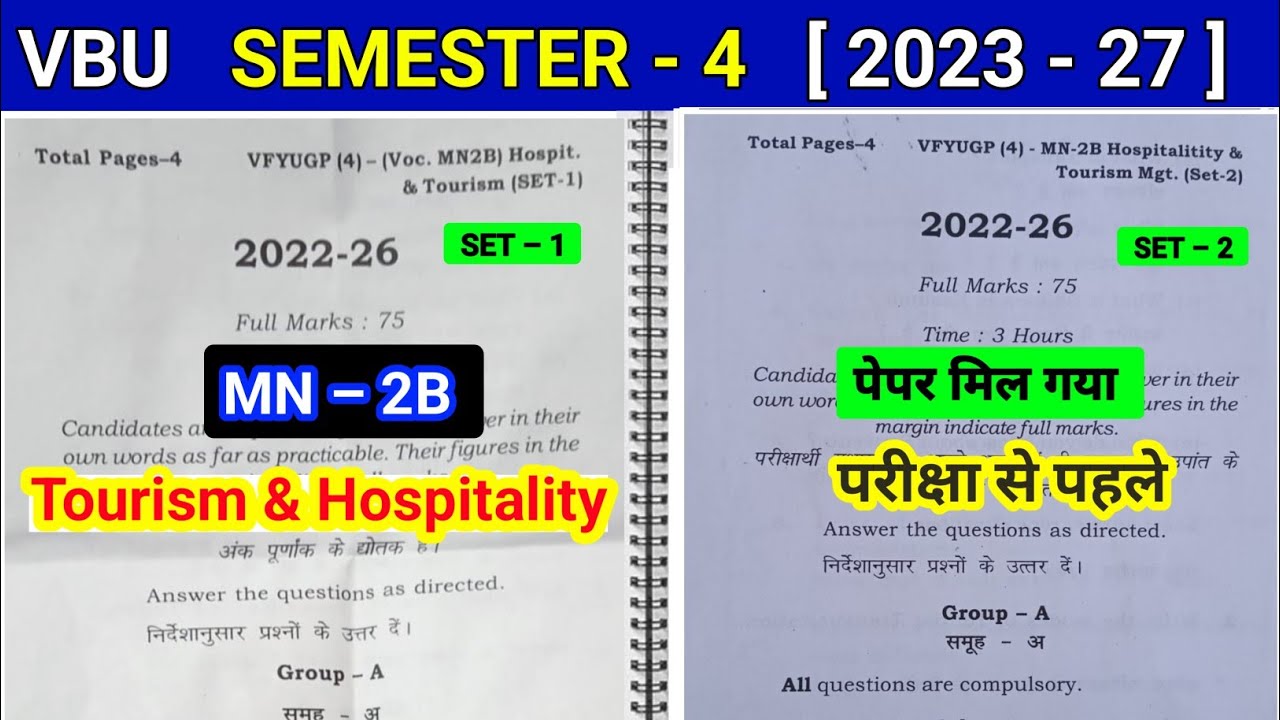 Sem 4 MN 2B tourism hospitality important questions paper | parivahan pranali ke vikas semester 4