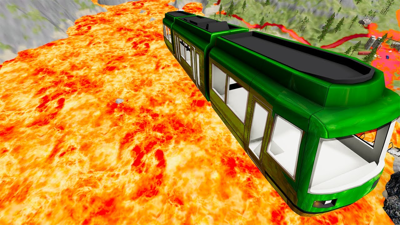 Random Cars Jumping Into HOT LAVA #2  - BeamNG.Drive