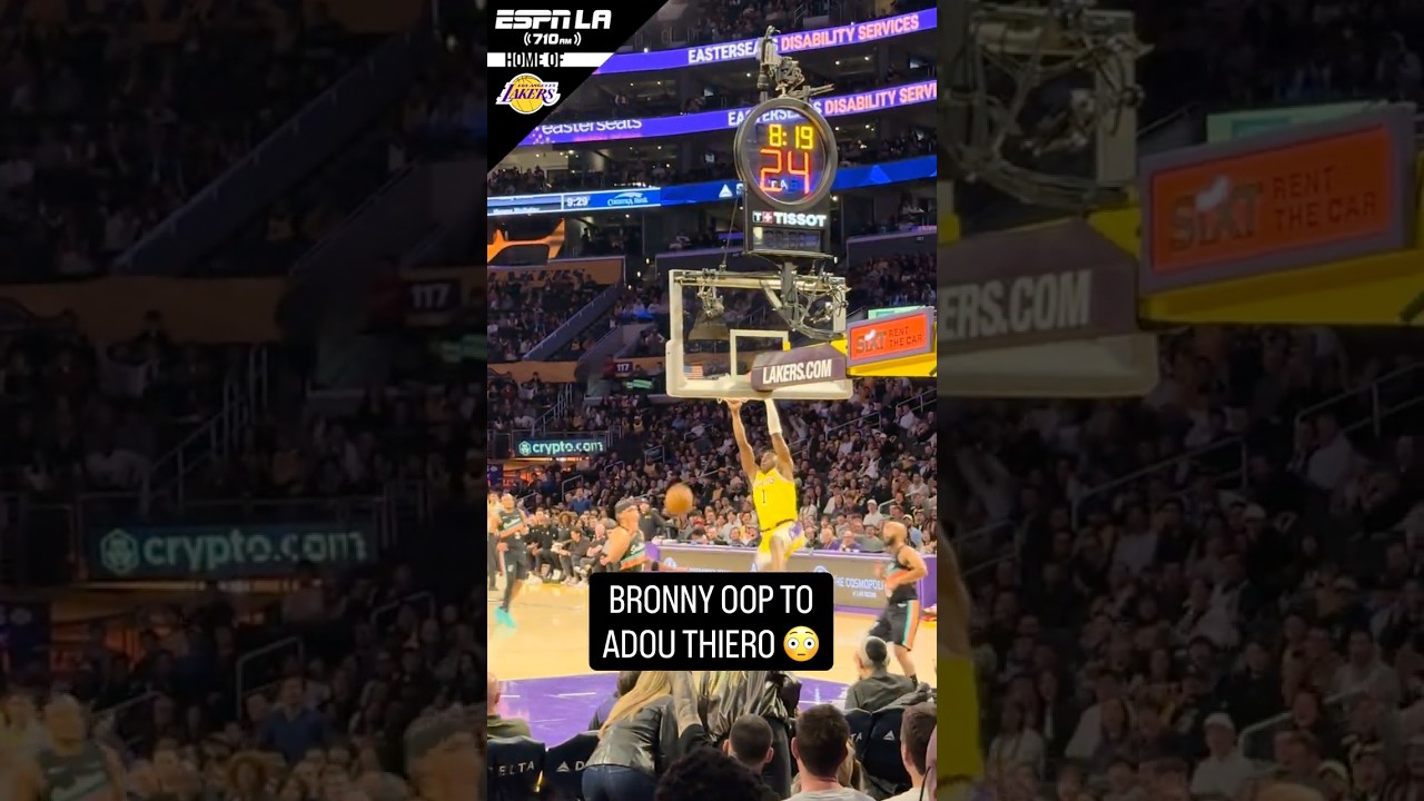 Bronny James Lob 👉 Rookie Adou Thiero JAM! 💥