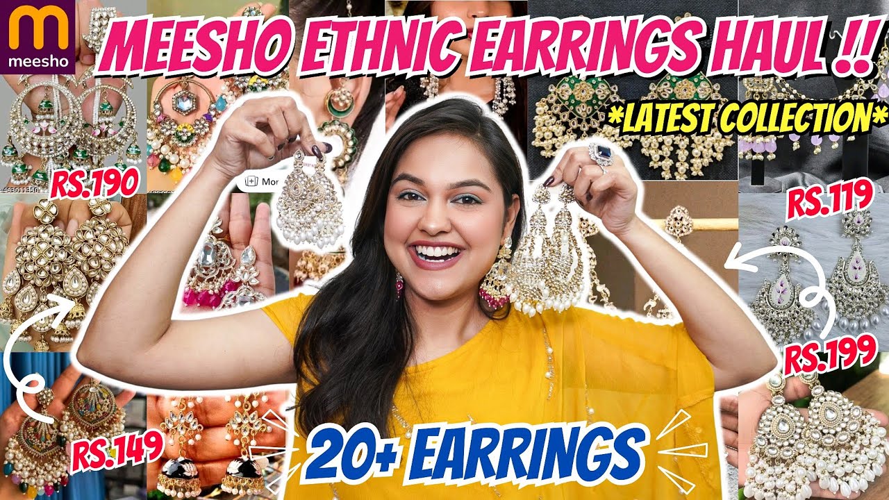 *HUGE* Meesho Ethnic Long Earrings Haul: 20+ Trendy Earrings Under ₹499!🤩Meesho Jewellery Haul 💖