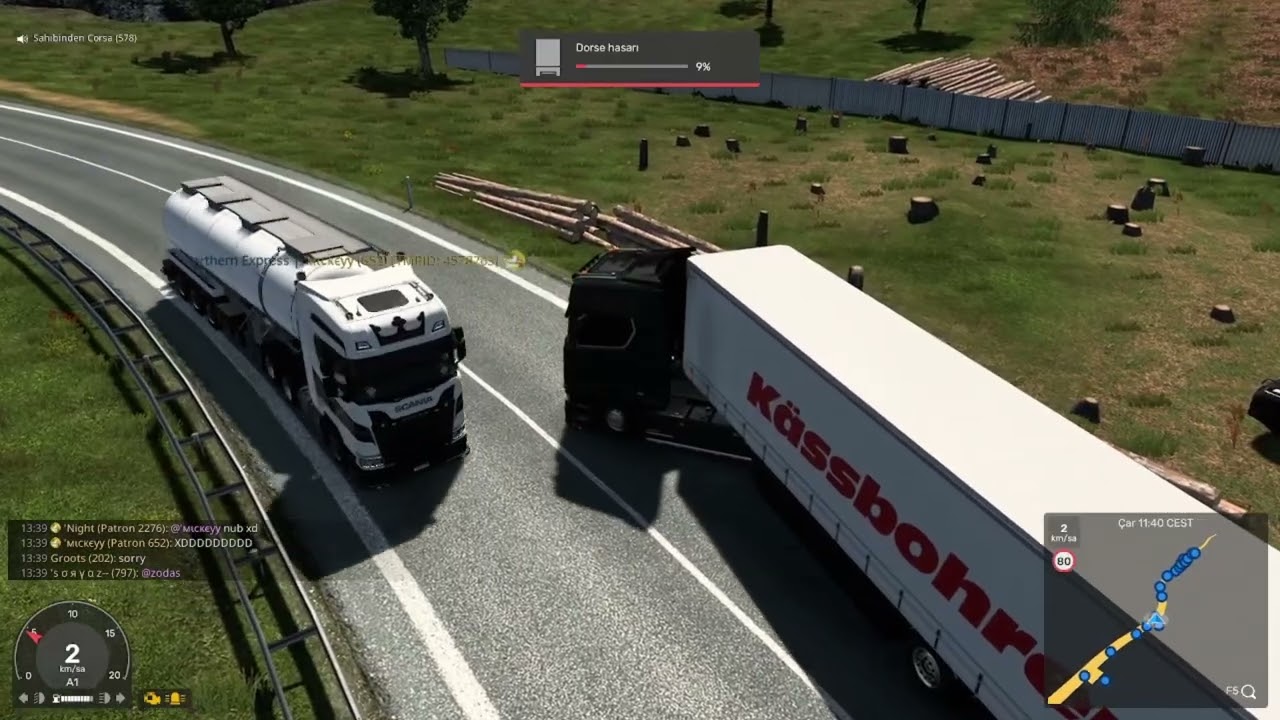 Euro Truck Similator 2 Dikkatsiz Sürüş / Hatalı Sollama  TMP/ID: 5289686