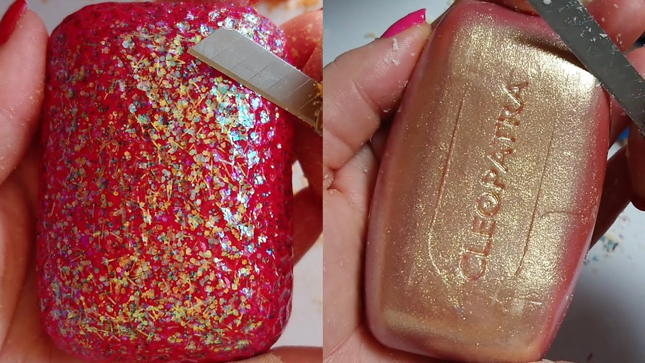 Soap Carving ASMR Relaxing Sounds no talking Satisfying ASMR Video #soapcarving #soapcuttingvideo