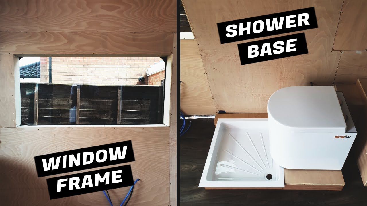 SHOWER BASE / WINDOW FRAME - Citroen Relay Camper Van Conversion UK -  Week 18