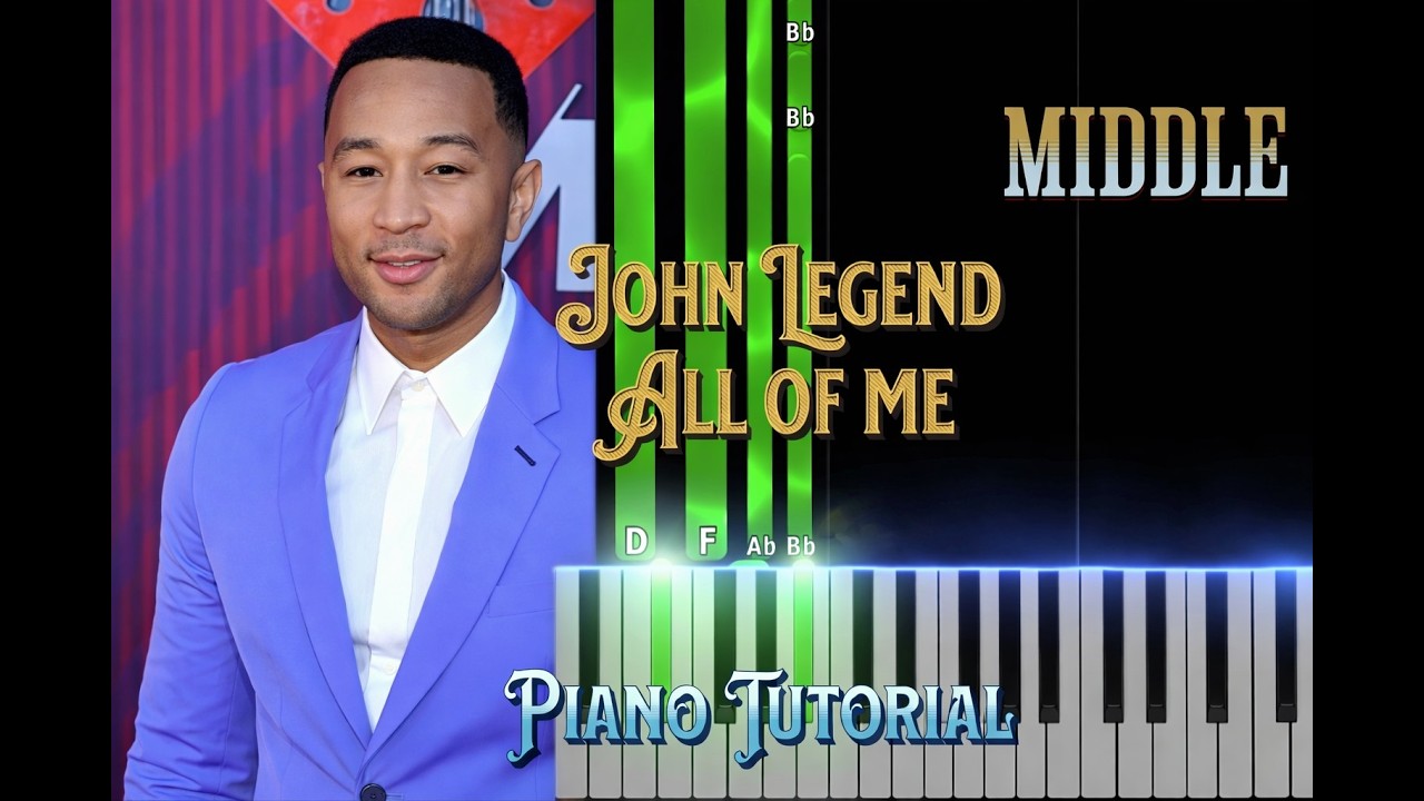 All of me  John Legend Middle Piano Tutorial