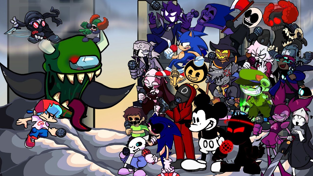 FNF Ejected - But Everyone Sings It 🎤 (Different Characters Sing It)vs Imposter V3