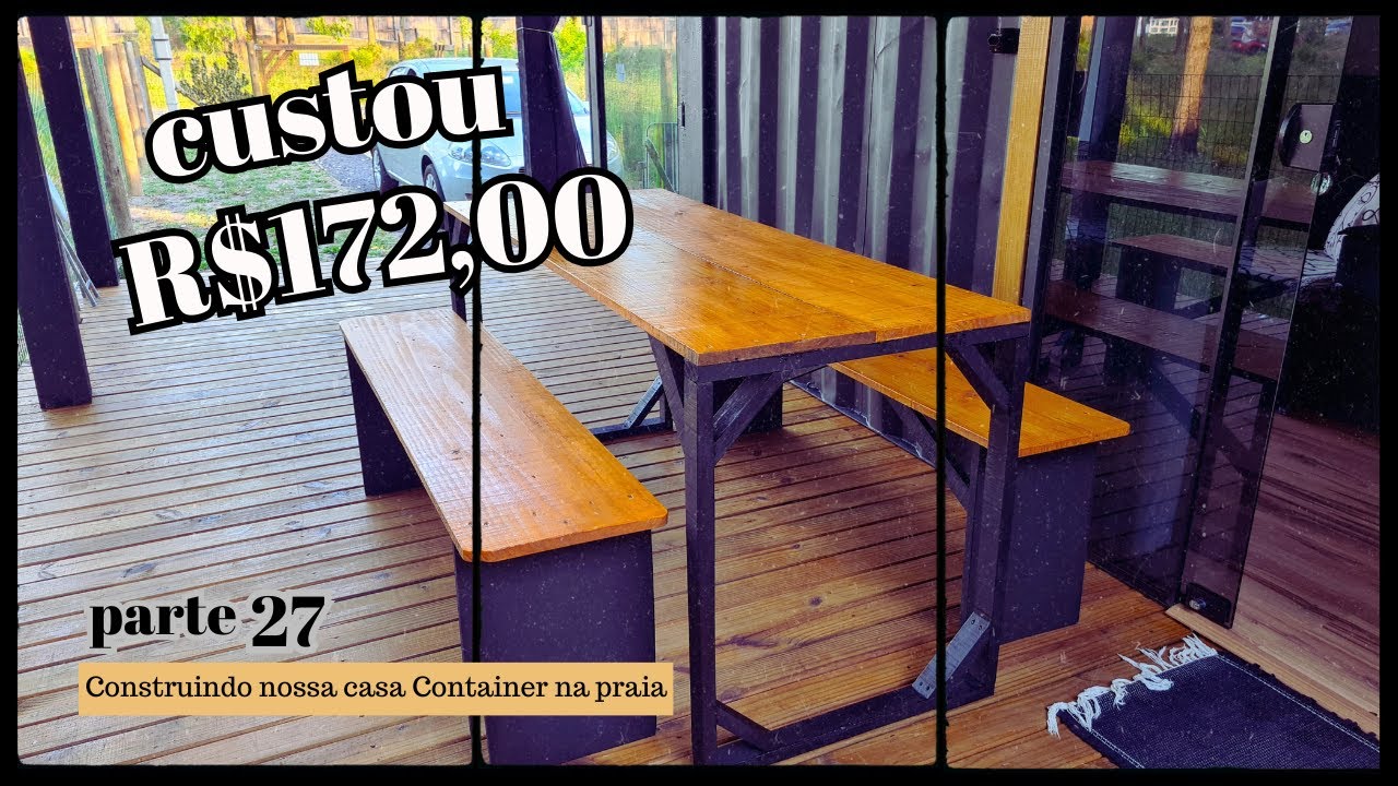 FÁCIL, RAPIDO E BARATO! FAÇA VOCÊ MESMO SUA MESA RÚSTICA #container #diy #casa #arquitetura #mesa