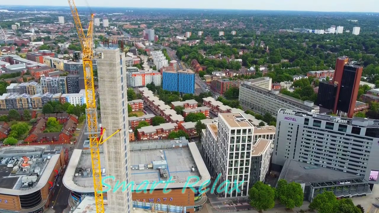 Birmingham City Centre By Drone DJI Mavic Mini 2/ 4K Aerial footage. England, United Kingdom