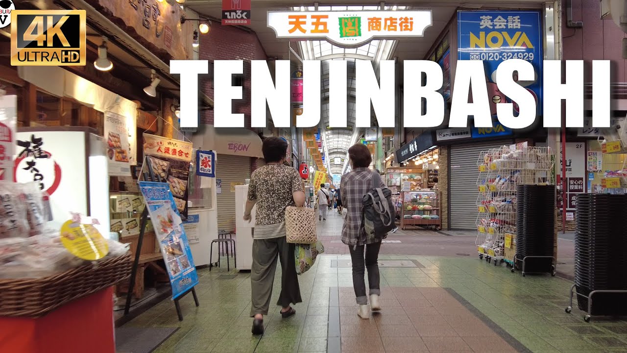 【4K】Tenjinbashi,Osaka Stroll around.This is a most longest shopping mall in japan.