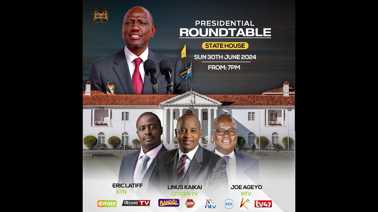 LIVE: Ruto faces TOUGH QUESTIONS from Eric Latiff (KTN), Linus Kaikai (Citizen TV), Joe Ageyo (NTV)