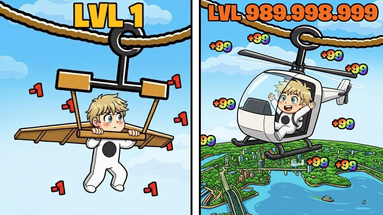 LEVEL 1 ZIP LINE VS 999,999,999 ZIP LINE in ROBLOX!!!