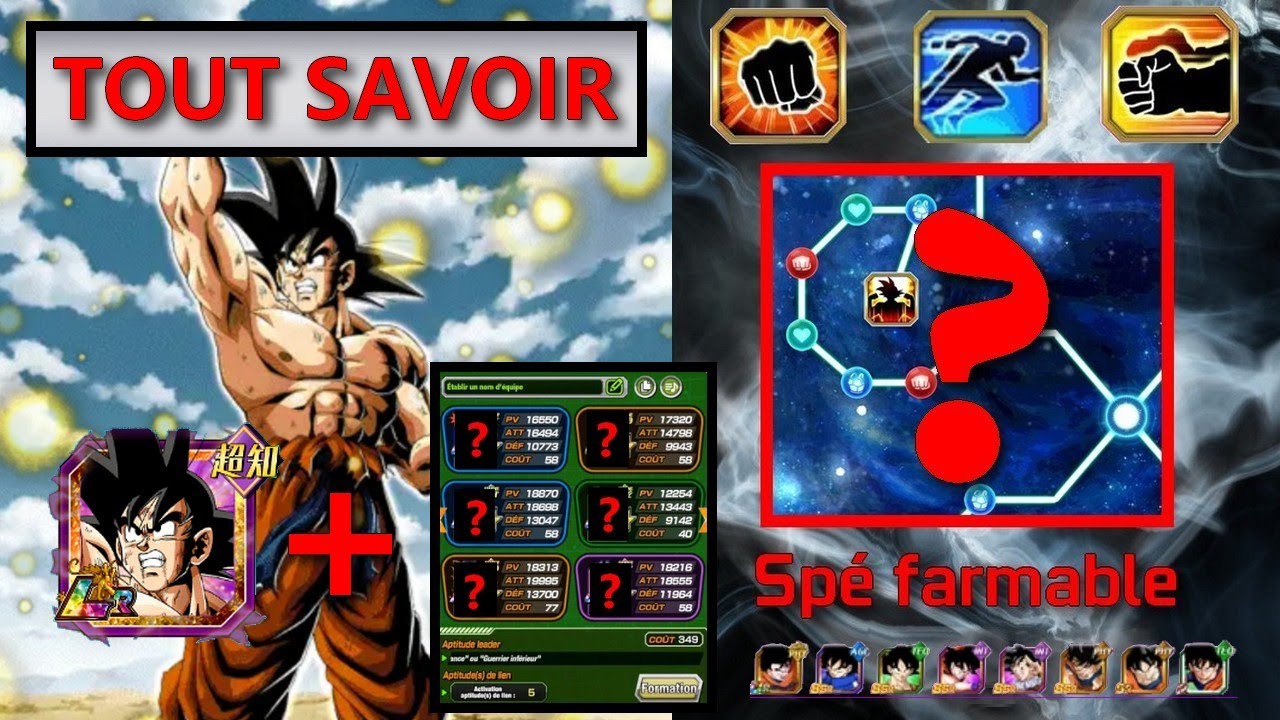 QUOI METTRE DANS L ARBRE DE GOKU LR INT ? SUPP OU CRIT ? SPE FARMABLE  DANS QUELLES TEAMS LE JOUER ?
