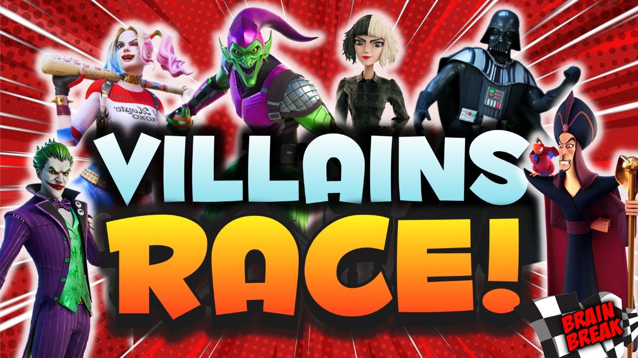 Villains Race🟣BRAIN BREAK🟢 movement game for kids | Dance and exercise