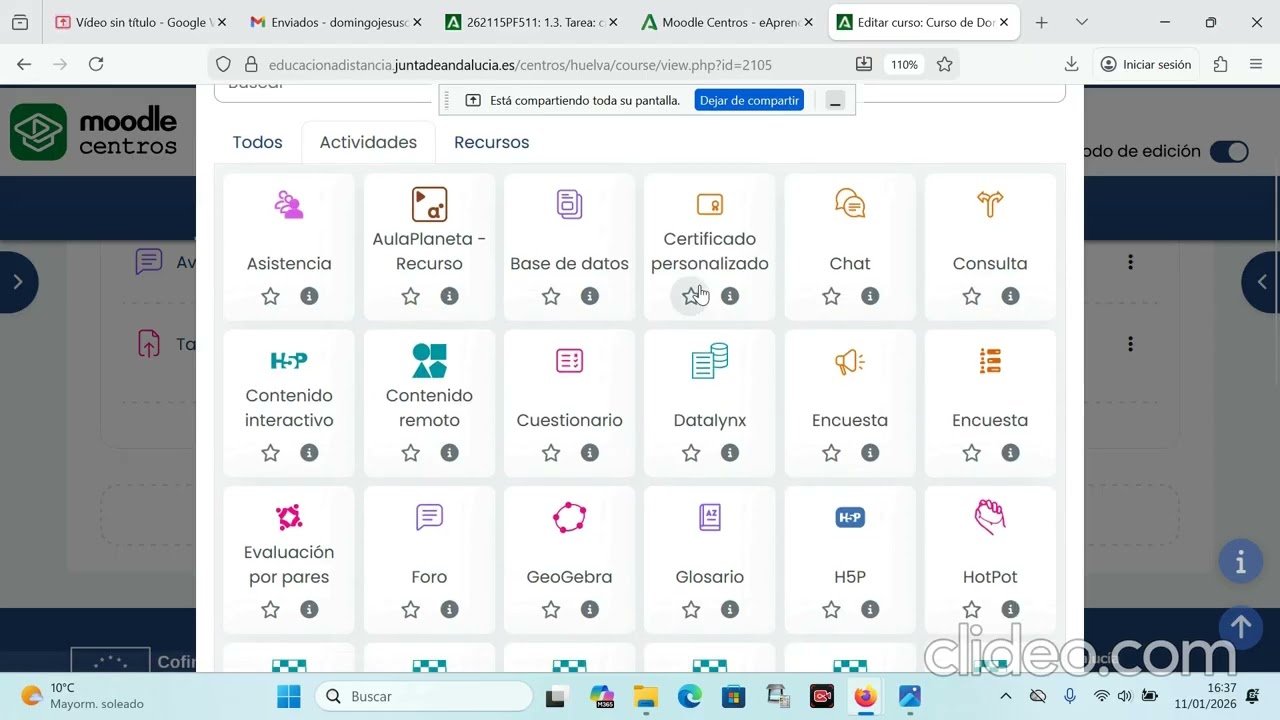 Tutorial tarea 1.3 curso Moodle Centros. Curso 25 26.