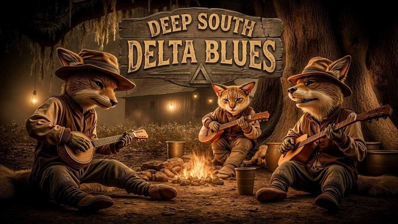 Swamp Blues Night ~ Deep South Delta Blues Guitar for Relaxing Campfire Vibes