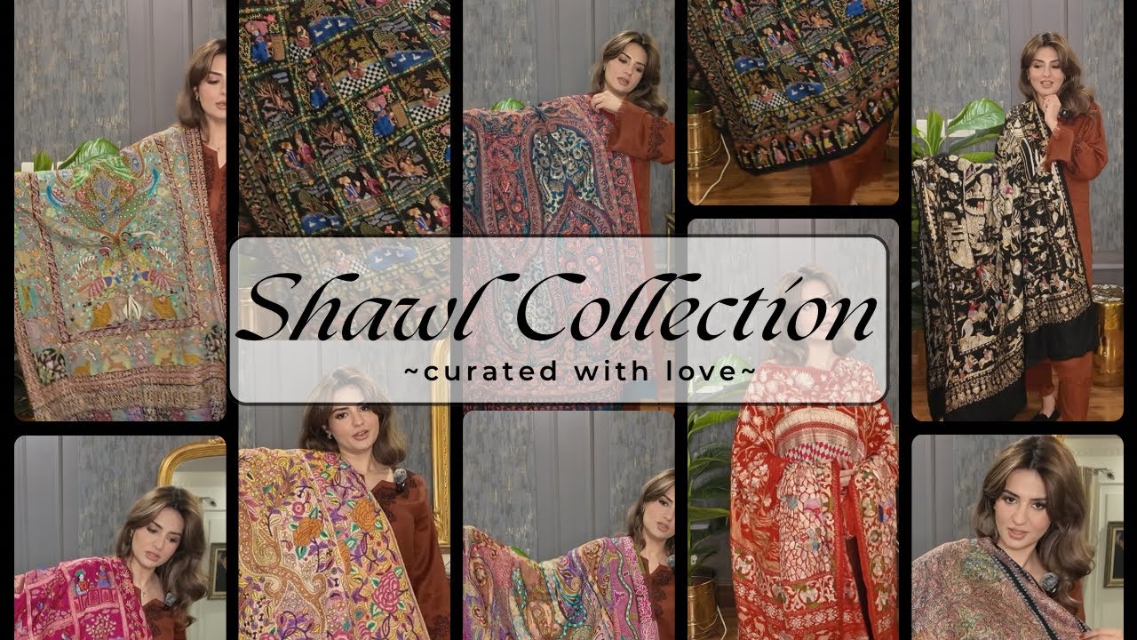 SHAWLS I HAVE COLLECTED OVER THE YEARS 🌸🌷 HAND WORKED KASHMIRI SHAWLS🫰🏻🤌🏻🌸🌷