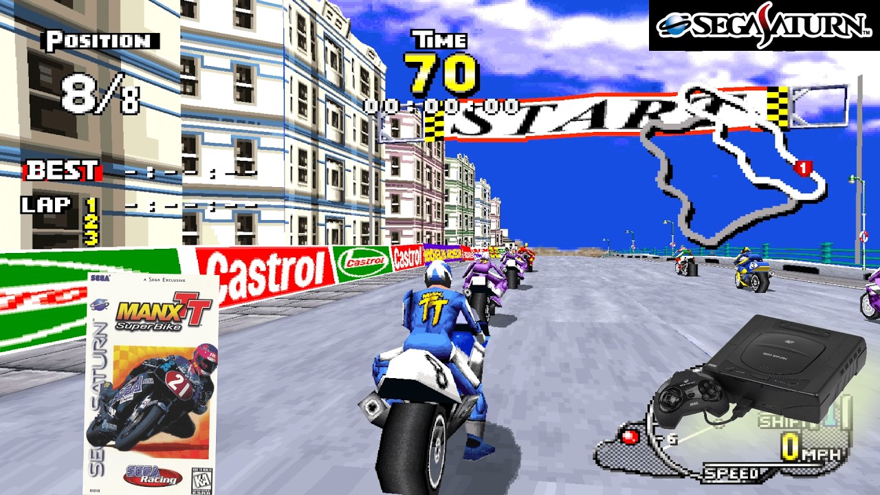 Manx TT Super Bike (1997) SEGA Saturn Gameplay in HD